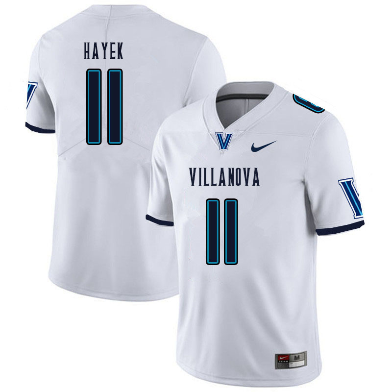 Men #11 Jaaron Hayek Villanova Wildcats College Football Jerseys Sale-White - Click Image to Close